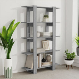 Berkfield Book Cabinet/room Divider Grey Sonoma 100X30X160 Cm - thumbnail 6