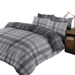 Ohs Boston Brushed Cotton Duvet Cover Bedding Set, Red - Superking - thumbnail 2