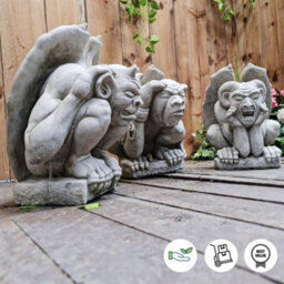 Set Of Three Gargoyle Garden Statues - thumbnail 3