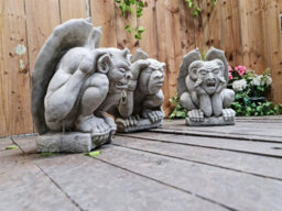 Set Of Three Gargoyle Garden Statues - thumbnail 4