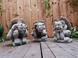 Set Of Three Gargoyle Garden Statues - thumbnail 9
