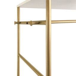 Darphe Gold Modern Metal Clothes Rail With Full Length Mirror And Shelf - thumbnail 7