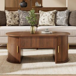 Matteo Modern Walnut Height-Adjustable Coffee Table With Hidden Storage And Open Shelving - thumbnail 9