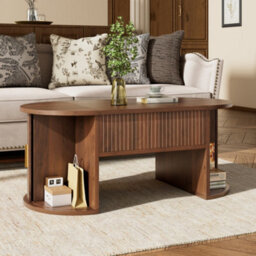 Matteo Modern Walnut Height-Adjustable Coffee Table With Hidden Storage And Open Shelving - thumbnail 8