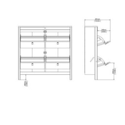 Wyld Haus Gossmere White Square Wooden Shoe Cabinet 4 Flip-Down Compartments Medium - thumbnail 9