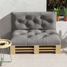 Outsunny 2 Seater Outdoor Seat Cushions And Back For Pallet, Light Grey - thumbnail 5