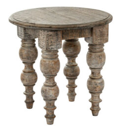 Wyld Haus Montaine Mid Century Brown Wood Round Side Table - thumbnail 2