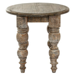 Wyld Haus Montaine Mid Century Brown Wood Round Side Table - thumbnail 3
