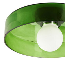 Beliani Green Glass Flush-Mount Ceiling Lamp For Low Ceilings, 35Cm Diameter, Retro Style - thumbnail 4