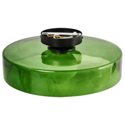 Beliani Green Glass Flush-Mount Ceiling Lamp For Low Ceilings, 35Cm Diameter, Retro Style - thumbnail 3
