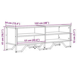 Berkfield Modern Tv Cabinet Grey Sonoma 122X34X41 Cm Engineered Wood - thumbnail 9