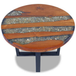 Berkfield Coffee Table Teak Resin 60 Cm - thumbnail 3