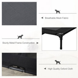 Pawhut Large Pet Cot Portable Dog Cat Sleep Bed Elevated Camping Outdoor Black - thumbnail 6