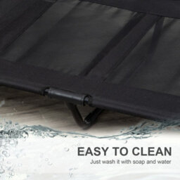 Pawhut Large Pet Cot Portable Dog Cat Sleep Bed Elevated Camping Outdoor Black - thumbnail 5