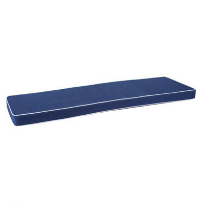 Alfresia Navy Blue 3 Seater Garden Bench Cushion, 153Cm Wide, Filled With Thick Luxury Foam - image 1