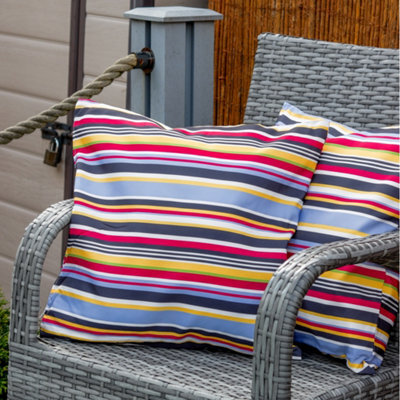 Gardenwize Outdoor Pair Of Stripe Scatter Cushions - image 1