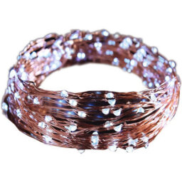 Copper Wire String Lights With 100 Cool White Leds - Indoor Or Outdoor Decoration With 9 Light Settings - 10M Cable