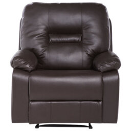 Beliani 3-Seater, 2-Seater & Armchair Set - Brown Faux Leather Manual Recline - thumbnail 2