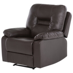 Beliani 3-Seater, 2-Seater & Armchair Set - Brown Faux Leather Manual Recline - thumbnail 5