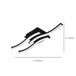 Eglo Basic Cabezas-E Black Steel & Plastic 3 Flame Wall/ceiling Light, 3000K - thumbnail 3