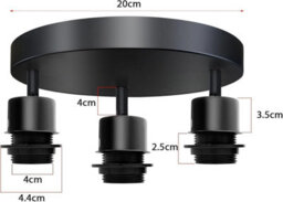 3 Way Flush Mount Ceiling Light Fixture Rotatable 180 Degree Adjustable Heads Modern Small Black Ceiling Lamp For Living Room - thumbnail 4