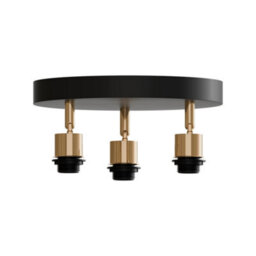 3 Way Flush Mount Ceiling Light Fixture Rotatable 180 Degree Adjustable Heads Modern Small Black Ceiling Lamp For Living Room - thumbnail 5