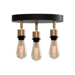 3 Way Flush Mount Ceiling Light Fixture Rotatable 180 Degree Adjustable Heads Modern Small Black Ceiling Lamp For Living Room - thumbnail 1