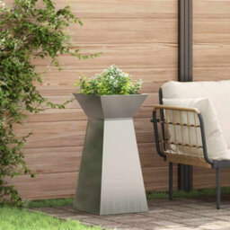 Berkfield Garden Pillar Planter With Bowl 35X35X73 Cm Galvanised Steel