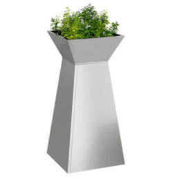Berkfield Garden Pillar Planter With Bowl 35X35X73 Cm Galvanised Steel - thumbnail 3