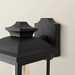 Valuelights Leo Matte Black Traditional Lantern Ip44 Outdoor Wall Light And Bulb - thumbnail 4