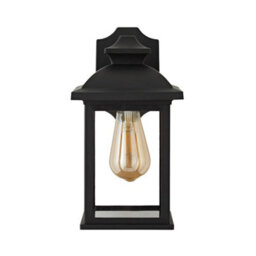 Valuelights Leo Matte Black Traditional Lantern Ip44 Outdoor Wall Light And Bulb - thumbnail 2