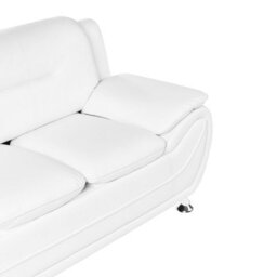 Beliani Sofa 2 Seater Leira Faux Leather White - thumbnail 7