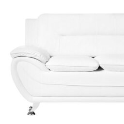 Beliani Sofa 2 Seater Leira Faux Leather White - thumbnail 6