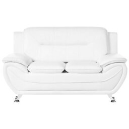 Beliani Sofa 2 Seater Leira Faux Leather White