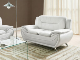 Beliani Sofa 2 Seater Leira Faux Leather White - thumbnail 2