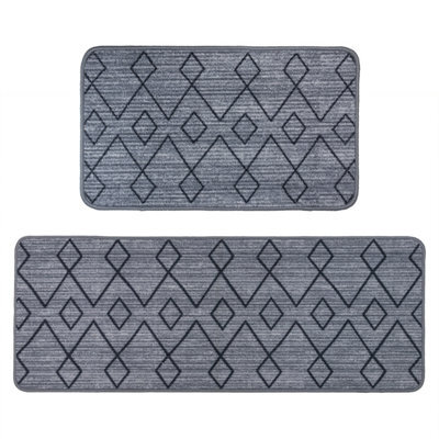 Jvl Fiora Machine Washable Door Mat & Runner Rug Diamond Pulse - image 1