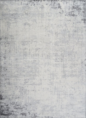 Livabliss Roma-Abstract Charcoal Grey Off-White Modern Marble Living Dining Bedroom Rug 160 X 215 Cm Easy Care, Non Shedding - image 1