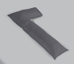 ARLinens L Shape Pillow With Free Pillowcases Hollowfiber Filled Orthopedic Maternity Pregnancy Full Body Support Pillow With Cover (Grey) - thumbnail 2