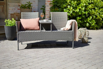 Evre Lisbon Rattan 2 Seater Jack & Jill Loveseat Partner Garden Furniture Patio Terrace Balcony Outdoor Indoor - image 1