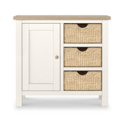 Farro Basket Coconut Small Sideboard With Washed Oak Top - Fully Assembled - By Roseland Furniture - thumbnail 9