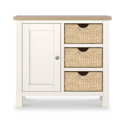 Farro Basket Coconut Small Sideboard With Washed Oak Top - Fully Assembled - By Roseland Furniture - thumbnail 3