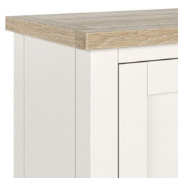 Farro Basket Coconut Small Sideboard With Washed Oak Top - Fully Assembled - By Roseland Furniture - thumbnail 4