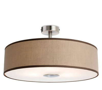 Luminosa Lighting Luminosa Madison 3 Light Semi Flush Light Taupe, E27