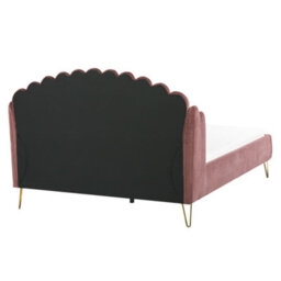 Beliani Bed Velvet Ambillou 160 X 200 Cm (Eu King Size) Pink - thumbnail 6