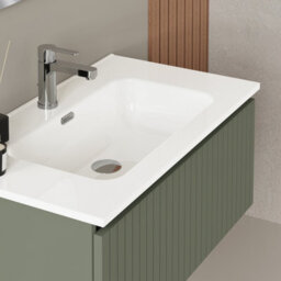 Banyetti Linea Muscat Sage Ribbed Wall Hung Vanity Unit 800mm X 460mm - thumbnail 3