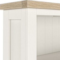 Farro Coconut White Large Bookcase With Washed Oak Top - By Roseland Furniture - thumbnail 3
