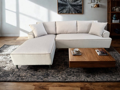DS Living The Milano Edge 3 Seater Right Hand Corner Sofa In Grey Or Beige - image 1