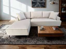 DS Living The Milano Edge 3 Seater Right Hand Corner Sofa In Grey Or Beige - thumbnail 1