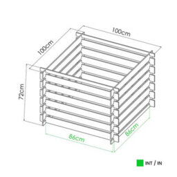 Cerland Mezzito Wooden Garden Compost Bin 3 X 3 - thumbnail 3