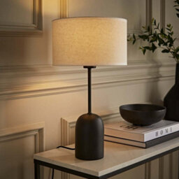 Valuelights Kaiden Dome Table Lamp With Natural Trim Linen Shade - thumbnail 3